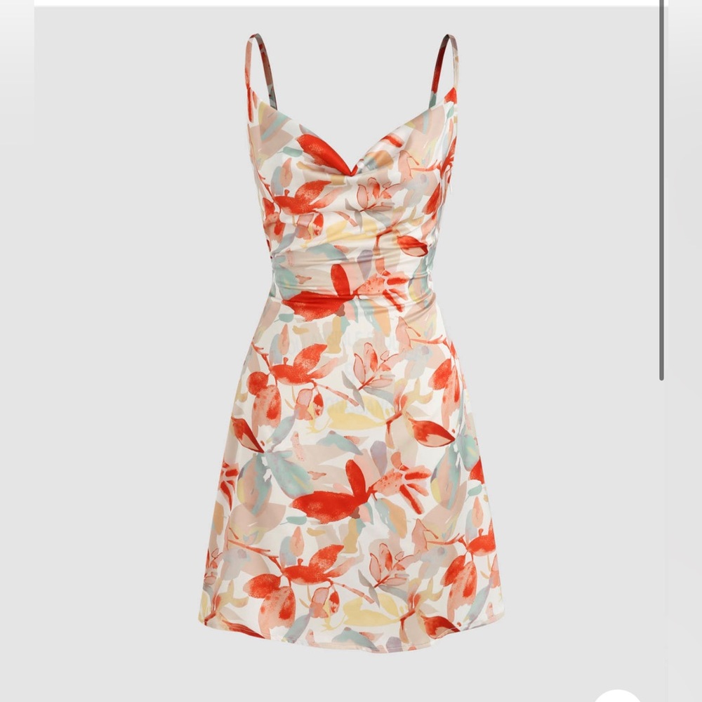 NWT Cider Women’s Floral Mini Dress in White, Red & Mint Size XL